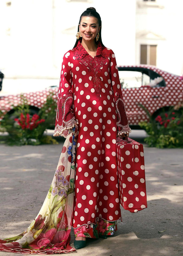 Maria B Printed Embroidered Lawn 3PC Unstitched Memon Clothes